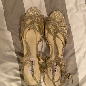 Gold Strappy Prom Heels Brand New